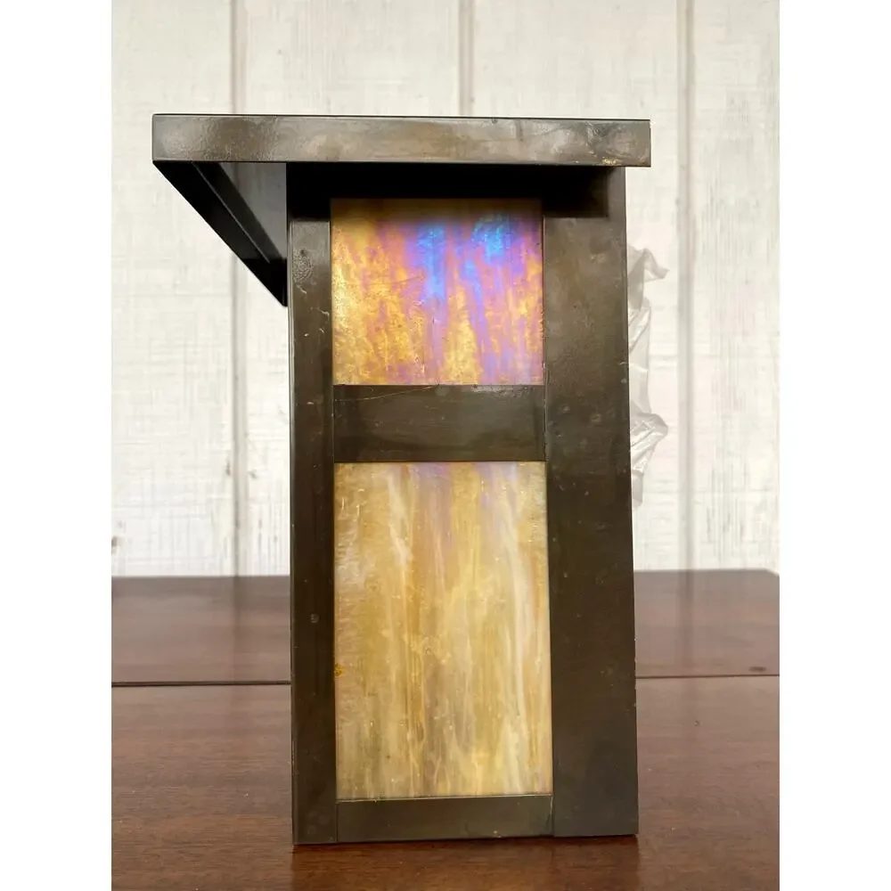 Arts and Crafts Mission Slag Glass Lamp Converted from Wall Sconce
